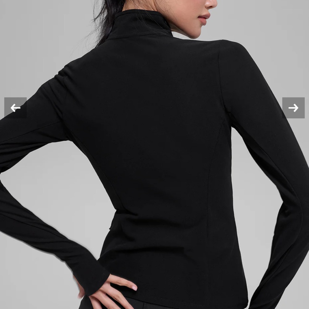 New ALO soft Yoga Black 1/2 Zip long sleeve - Picture 3 of 8